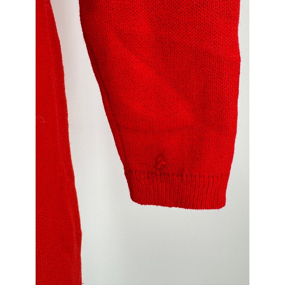 Vintage 80's St. John Red Santana Knit Collared Long Sleeve Dress Sz 10 - Picture 6 of 8